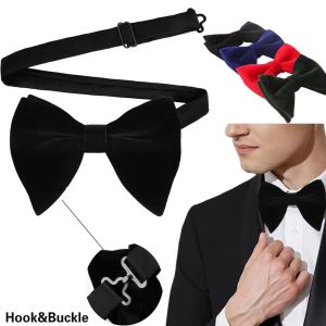 UNIITY Pre-tied Black Velvet Bowties Exquisite Elegant Oversized Bow Tie Fashion Tuxedo Accessories Gentleman Ties Men