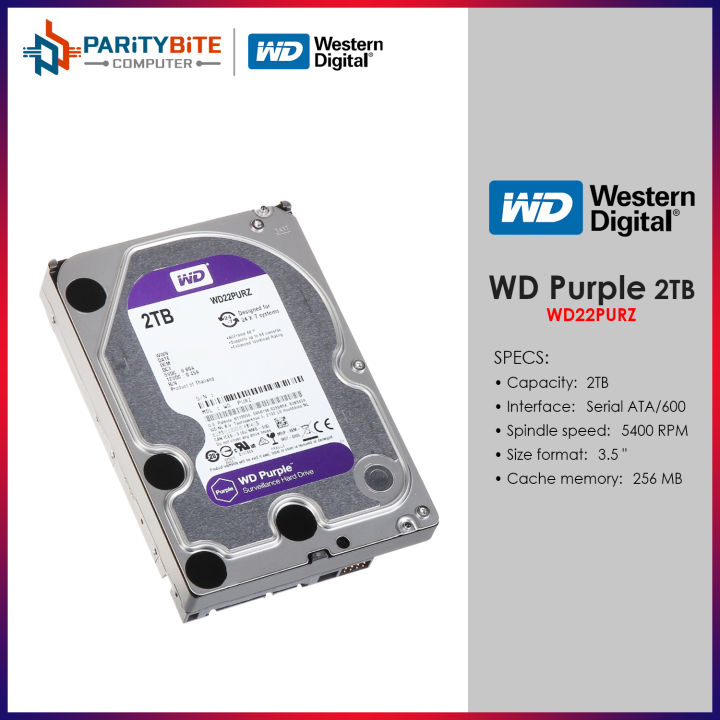 Western Digital WD Purple 2TB (WD22PURZ) Surveillance 3.5