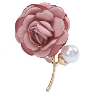 Flower Brooch Pin for Ladies Floral Pearls Brooch Lapel Pin Accessory for Women Wedding Anniversary Event Dress