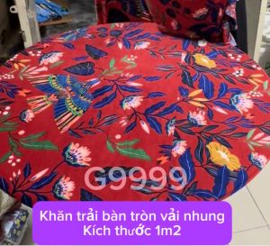 (Bàn tròn 10 người) -KHĂN TRẢI BÀN VẢI NHUNG HỌA TIÉT IN HOA CÓ DÂY CHUN CHẤT VẢI MỊN DÀY DẶN (MÀU CỰC ĐẸP)