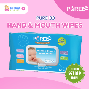 Purebb Hand & Mouth Baby Wipes 60s Food Grade - Tisu Basah Bayi | Aman Untuk Mulut & Higienis