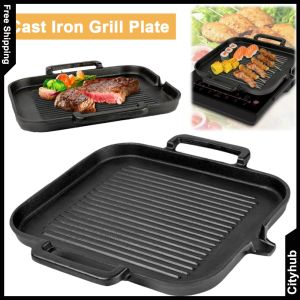 Classic Cast Iron Griddle Pan with Double Handles Heavy Duty Construction Suitable for Gas and Induction Cooking Perfect for Barbecue