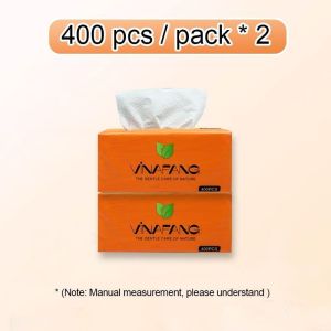 Vinafang Organic Facial Tissue 4 Ply Soft Absorbent Tear Resistant for Home Car Office Use Natural Softness Selected Wood Pulp Skin Friendly 400PCS