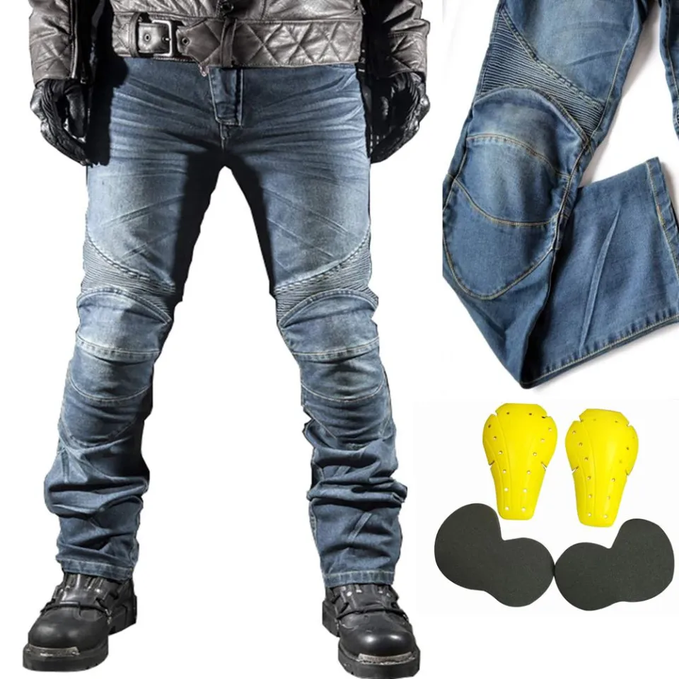 Men's Motorcycle Jeans Denim Distress Motorbike Cycling Riding