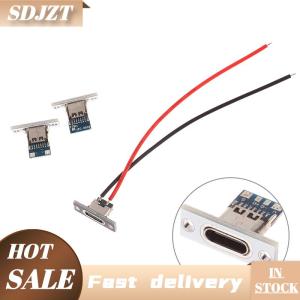 SDJZT USB Jack Type-C 2Pin 2P 4P Waterproof Strip Line Of Solder  Female Connector Jack Charging Port USB Type C Socket Connector