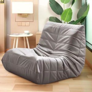 Caterpillar Lazy Sofa Bedroom Living Room Recliner Italian Style Reclining Small Sofa Balcony Cream Leisure Single Chair
