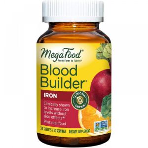 Megafood Blood Builder-Iron Supplements Are Shown to Improve Iron Levels without Nausea Or Constipation-Energy Supports Iron Vitamin B12 and Folic Acid-30 Tablets