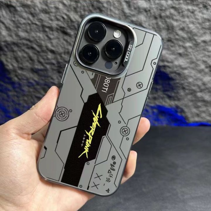 Casing iPhone 15 14 13 12 11 Pro max X XR XS Max iPhone 15 14 plus plus  phone case luxurious cyberpunk Matte Shockproof Cover