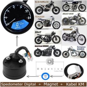 speedometer digital led lcd odometer gauge motor rpm KM kilometer universal Yamaha mio m3 125 mio 110 dll thailand thailook afk racing promo discount