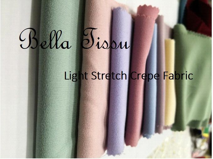LIGHT STRETCH CREPE FABRIC 60width Sold in Yards (Gaze Spandex)