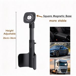 Multifunctional Universal Retractable Car Cup Holder Aluminum Rod Extra-strong Magnetic 360° Rotation Phone Bracket Height Adjustable