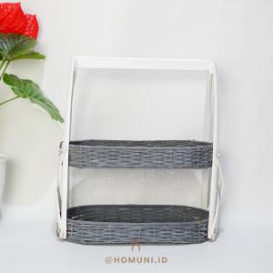Keranjang Rotan Susun Oval/Keranjang Serba Guna/Tempat Botol Bumbu Toples