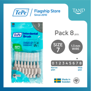 แปรงซอกฟัน รุ่นออริจินอล ขนนุ่ม ขนาดหัวแปรง 0-6 (ISO) (แพ็ค 8 ชิ้น) TePe® Interdental Brush Original เทเป อินเตอร์เด็นทัล บรัช