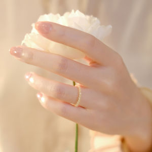 Super Fine Citrine Ring Womens Lucky Beads Ultra-Fine Autumn Design Sense Niche Ins Ring 一夜bao富极细2mm黄水晶戒指女超细秋设计感小众ins戒指环