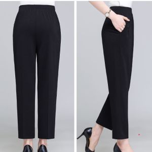 Plus Size M-3XL Long Harem Pants for Women High Waist Korean Style Casual Straight Cut Loose Office Formal Black Khaki Red Green Baggy Slacks Slocks Woman Ladies Pants Trousers