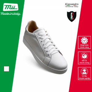 Giày Sneaker Nam Bằng Da Thật Màu Trắng - Alessandro - Sản Xuất Chính Hãng Tại Italy_Alex-15