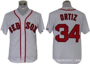 MLB ขายส่งเสื้อทีมเรดซอกซ์ Red Sox 34 # David ortiz jersey2ชุดเบสบอล