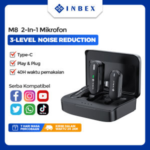 INBEX M8 Mikrofon Ganda Nirkabel Klip Mikrofon Nirkabel pada Mikrofon Lavalier Bluetooth
