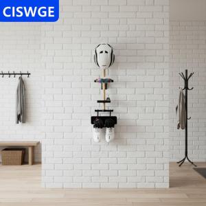 [COD] CISWGE Beech Wood Wall Mounted Bicycle Rack 1 Set Gear Storage with Helmet Holder Elegant Design for Living Room
