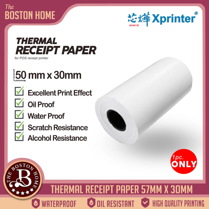 Xprinter 1 Rolls 57x30mm Thermal Paper For Thermal Cash Receipt POS ...