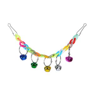 INCUBAT Hanging Bird Ring Bell Parrot Toy Bell String Colorful Parakeet Chew Toy Bird Accessories Metal Parrot Hanging Swing Chain Toy For Parakeet Parrot