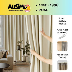 C300-C309 Curtain Langsir Semi Blackout Hook/Ring type Langsir Pintu Tingkap Door Curtain LANGSIR DOUBLE LAYER NEW ARRIVAL