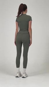 2026 Hot Sale [ Shipped from China ] European and American style tight-fitting quick-dry high-waisted butt-lifting short-sleeved long-pants yoga outfit set for womens fitness and Pilates training B3