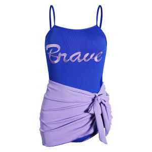 ชุดว่ายน้ำวันพีช ชุดเดินชายทะเล ชุดบอดี้สูทสายเดี่ยว ชุดเว้าด้านข้าง สายเดี่ยวปรับได้ มีผ้าคลุมเอว เนื้อผ้าดียืดหยุ่น