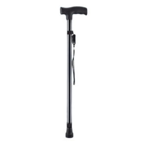 Aluminum Quad Cane Walking Cane with Led Lights Anti-skid T-handle Pole Hiking Stick for Elderly