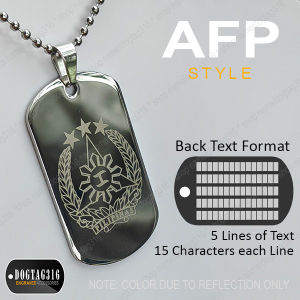 Military-style Fashion Dogtag SINGLE TAG with Non-customizable Logo (2-3 days to ship)