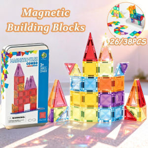 38PCS Baby Magnetic Building Blocks with Tin Case Travel Educational Magnetic Toys for Kids Gift