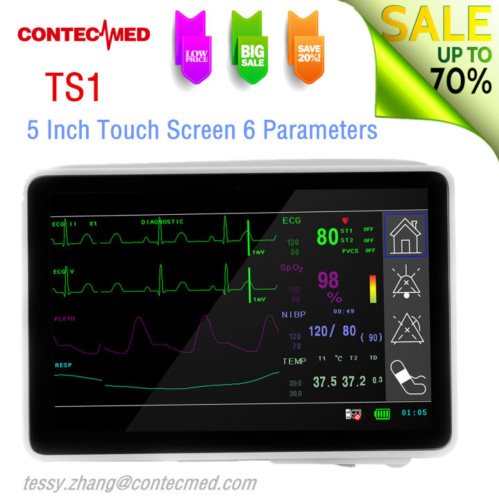 ContecMed TS1 Smart Portable Patient Monitor 5 Inch Touch Screen ICU ...