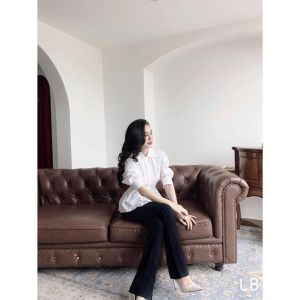 [CÓ ẢNH+VIDEO THẬT] Sơ mi trắng nữ kiểu plepum Hyuna (Gangnam Style) chiết eo công sở đi học tôn dáng mẫu hot bo tay áo mặc được cả 4 mùa