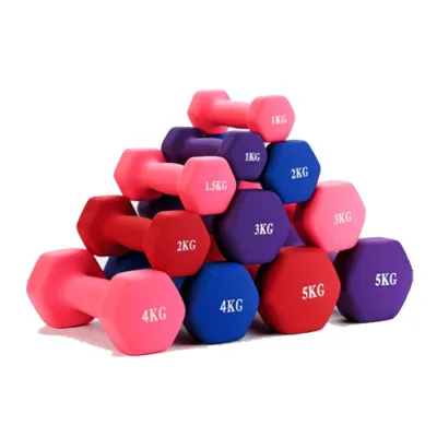 Neoprene dumbbell Vinyl dumbbells One Piece Dumbbell Ladies Children Fitness Plastic Coated Colorful Neoprene Dumbbell / Neoprene / Cast Iron / Dumbbell / Perfect Shape / Weight Available 1-10KG