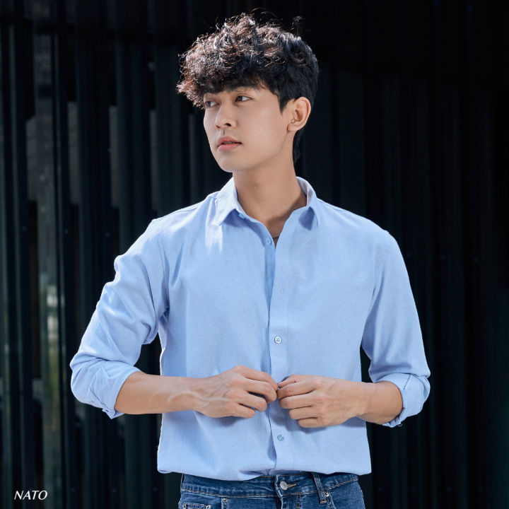 Oxford%20long%20sleeved%20shirt,%20striped%20Somi%20mens,%20womens,%20regular%20loose%20fit,%20high-end%20politeness,%20local%20brand%20unisex%20NATO%20-%20Image%205