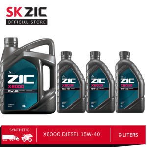 SK ZIC X6000 15W-40 9 Liters CI-4/SL ACEA E7 Synthetic Heavy Duty Diesel Engine Oil