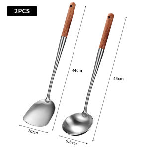 KONCO 304 stainless steel  Spatula spoon with wooden handle Shovel Scoop Cooker Kitchen Cooking Tool Kitchen Utensil Gadgets Cookware Baking Tools