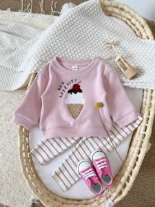 Newborn Girl Clothes Autumn Infant Outfit Sets Long Sleeve 2Pcs Pink Baby Kids Children Clothes Tracksuit Spring Top Pants2026