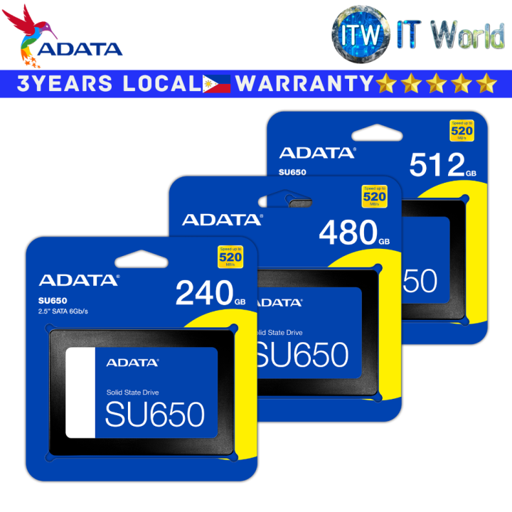 Itw Adata Ultimate SU650 3D NAND Internal SSD (240GB 480GB 512GB)