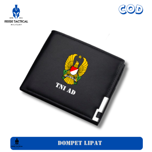PROMO!!! Dompet Pria Lipat TNI AD Dompet Kulit Men Fashion Letter Wallet COD Reise Tactical
