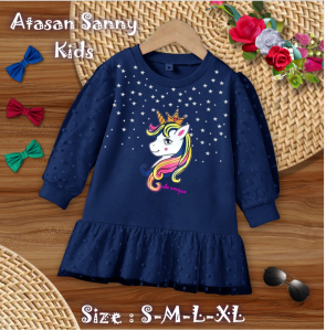 Baju Atasan Anak Perempuan Lengan Panjang Model Kerutan/Atasan Sanny Kids 1-11 Tahun