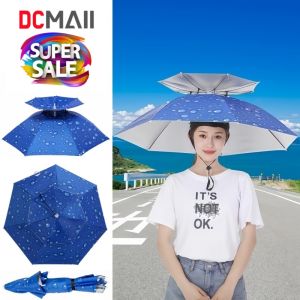 หมวกติดร่ม หมวกร่มกันแดด กันฝน หมวกร่มมี 2 ชั้น พับเก็บได้ เหมาะสำหรับใส่ทำสวนทำไร่ ใส่ตกปลากลางแจ้ง สามารถใช้ได้ทุกฤดูกาล