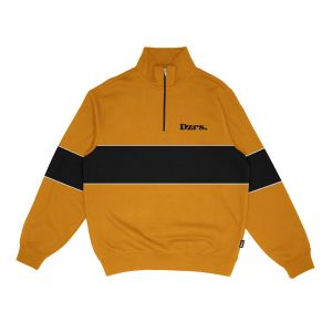 Dezirose Half Zip Sweater Rugby Pria Wanita Stripe Kombinasi Fleece Tebal Premium Distro Size M-XXL