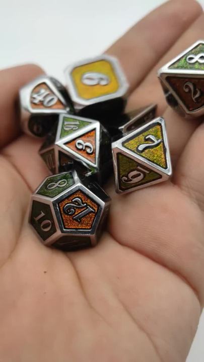 Dungeons and Dragons DND Tabletop RPG Dice Multi-sided Metal 7 Set ...
