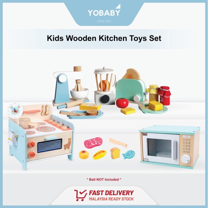 Kids Wooden Kitchen Toys Set Fun Learning Wooden Toys Lazada