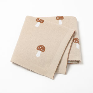 Baby Blankets Cute Mushroom Knitted Newborn Boys Girls Cotton Receiving Blankets 100*80cm Toddler Infant Stroller Wrap Swaddle