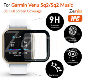 Zenia 1PC 20D HDเต็มหน้าจอขอบโค้งเต็มรูปแบบฟิล์มกันรอยสำหรับGarmin Venu SQ Music SQ2 SQ 2 สมาร์ทวอท์ชHD 9H 3Dแก้วป้องกันการระเบิดฟิล์มป้องกันรอยขีดข่วน