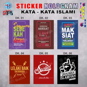 Sticker Hologram Kata Islami - Isi 15 Pcs