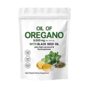 Hot Oregano Oil capsules 180 Oregano Oil softgel supplements contain Black oil Factory Halal Gelatin
