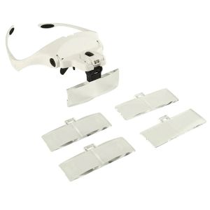 [HCM]Kính lúp kiểu kính có đèn kính lúp led đeo đầu thay thế nhiều thấu kính xăm lông mày ghép mi giả